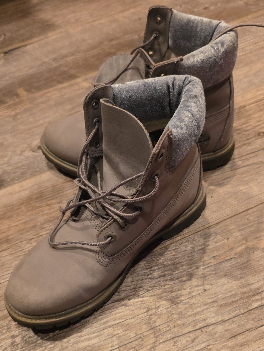 Timberland Men's Taupe Gray Lace-Up Leather Boots